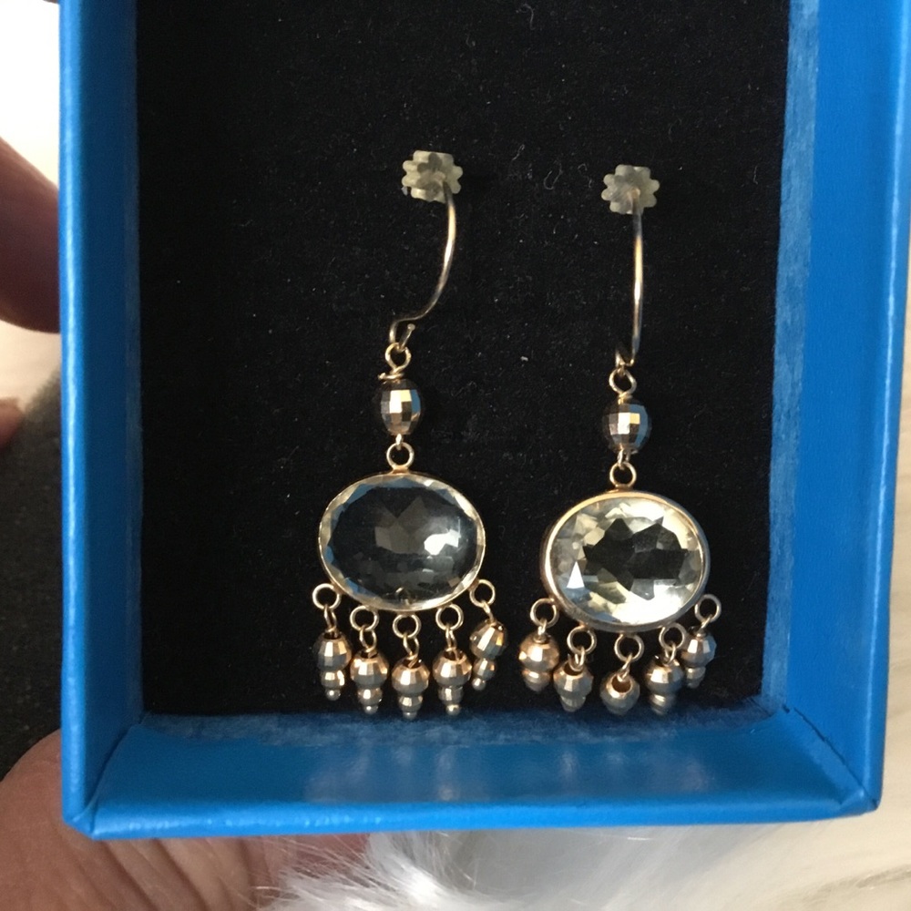 Estate Rarities Solid 10K Yellow Gold Gemstone Earrings